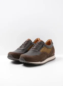 Heren Wolky Veterschoenen Heren|Sneakers Heren<e-Runner - bruin combi leer