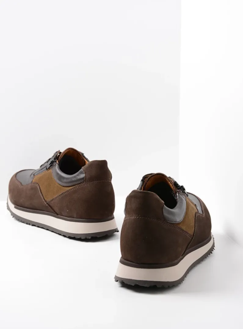 Heren Wolky Veterschoenen Heren|Sneakers Heren<e-Runner - bruin combi leer