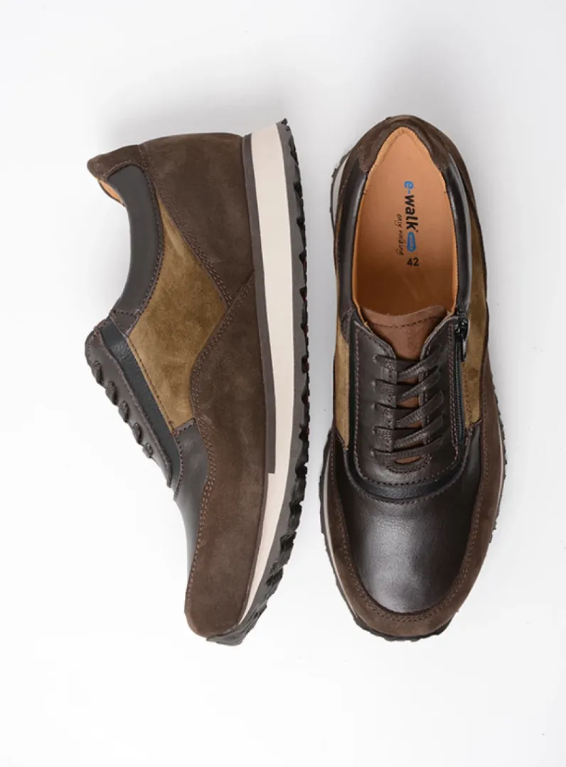Heren Wolky Veterschoenen Heren|Sneakers Heren<e-Runner - bruin combi leer