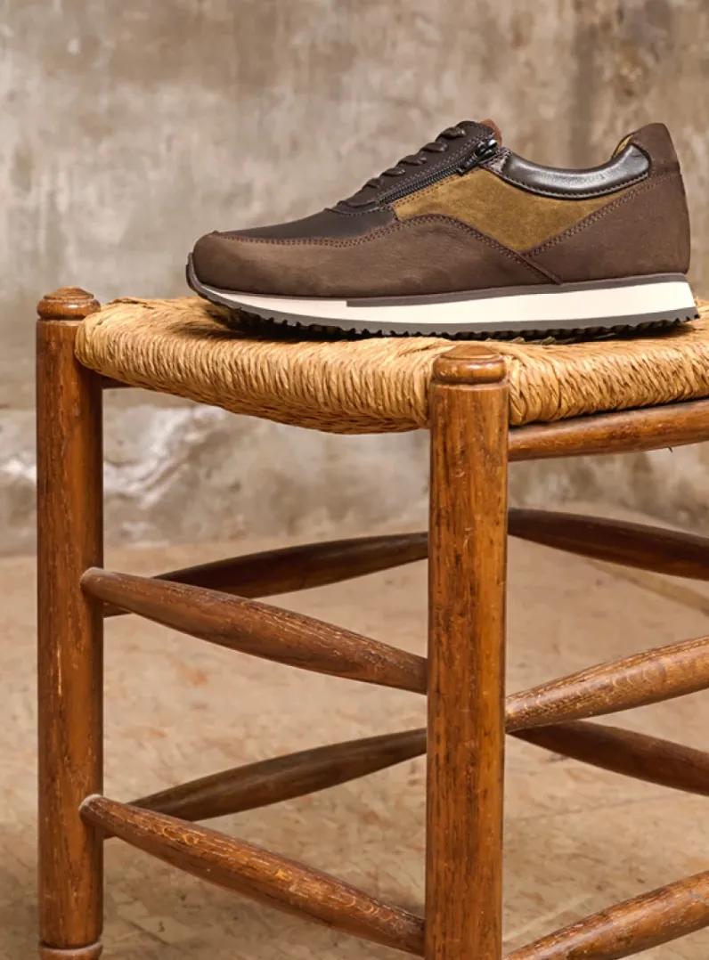 Heren Wolky Veterschoenen Heren|Sneakers Heren<e-Runner - bruin combi leer