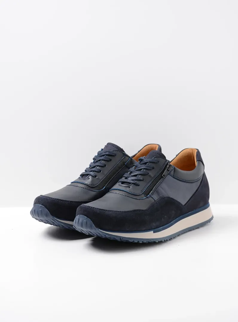 Heren Wolky Veterschoenen Heren|Sneakers Heren<e-Runner - marineblauw combi leer