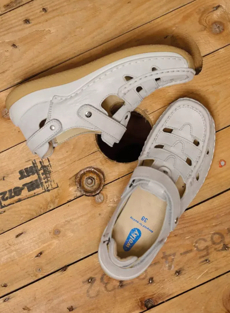 DAMES Wolky Bandschoenen<Esperanza - gebroken wit effectleer