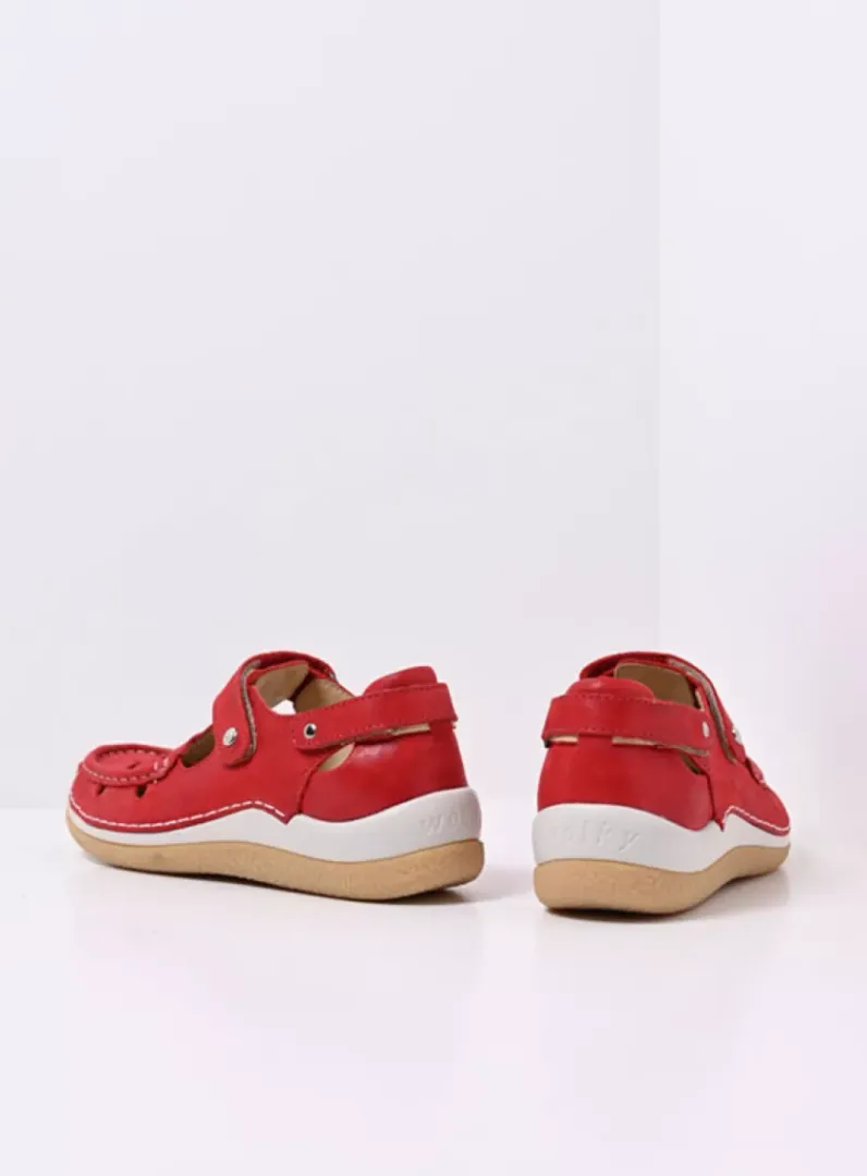 DAMES Wolky Bandschoenen<Esperanza - rood effectleer