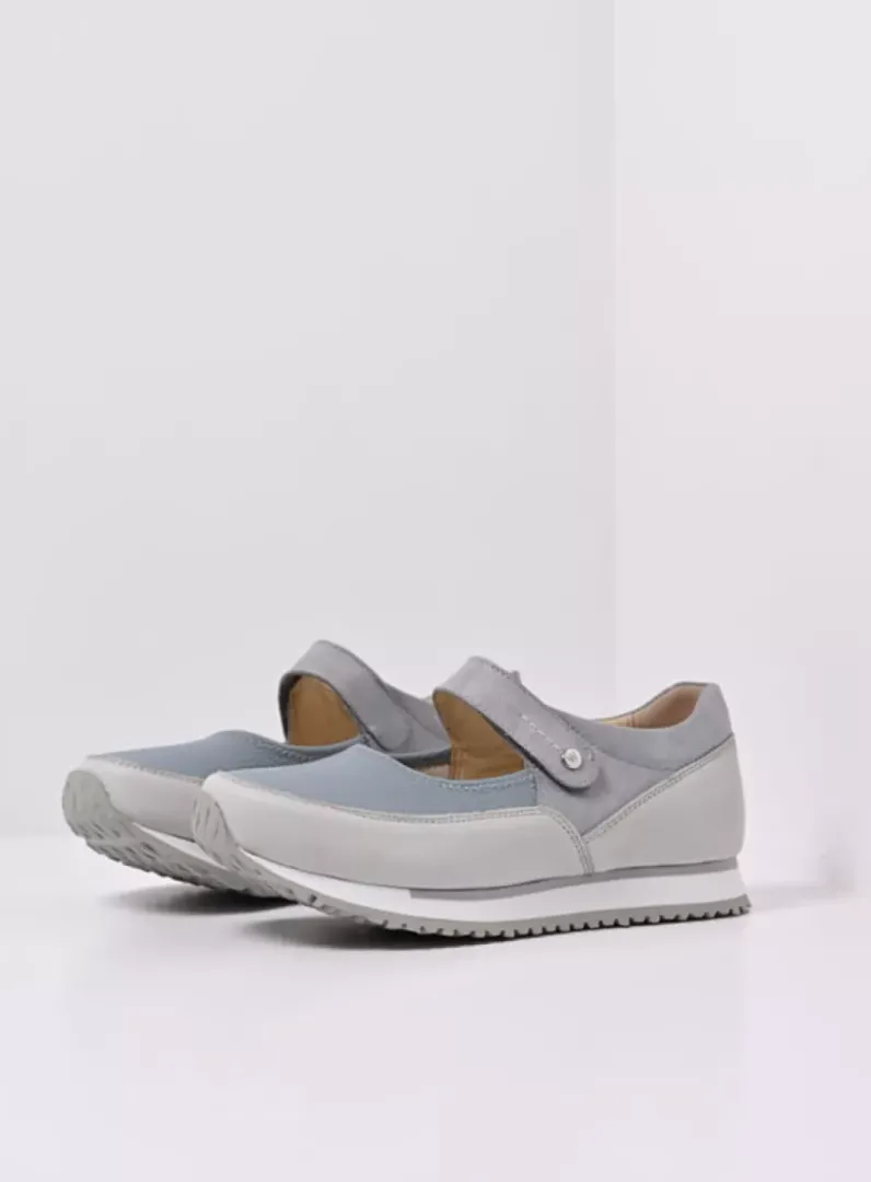 DAMES Wolky Wandelschoenen|Bandschoenen<e-Step - blauw combi stretch leer