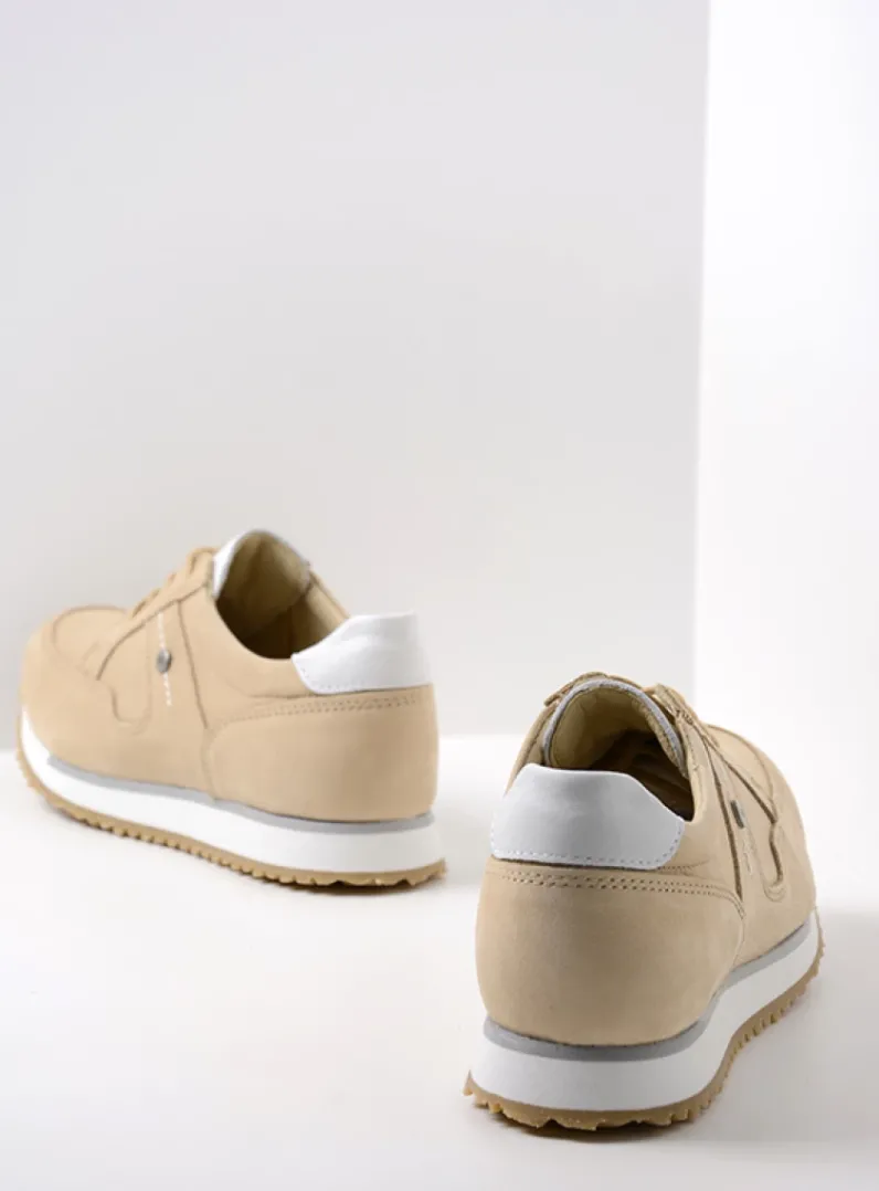 DAMES Wolky Lage Veterschoenen|Wandelschoenen<e-Walk - beige nubuck