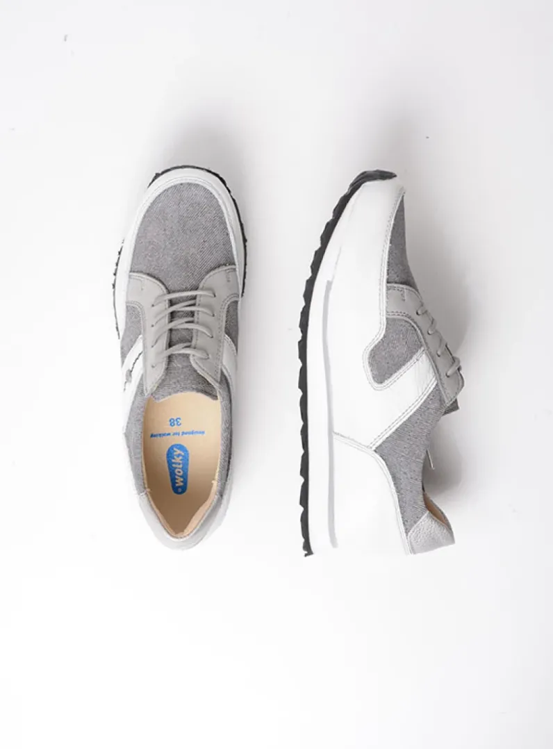 DAMES Wolky Lage Veterschoenen|Wandelschoenen<e-Walk - grijs/jeans leer