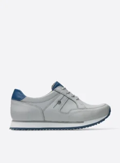 DAMES Wolky Lage Veterschoenen|Wandelschoenen<e-Walk - lichtgrijs/atlantisch blauw leer