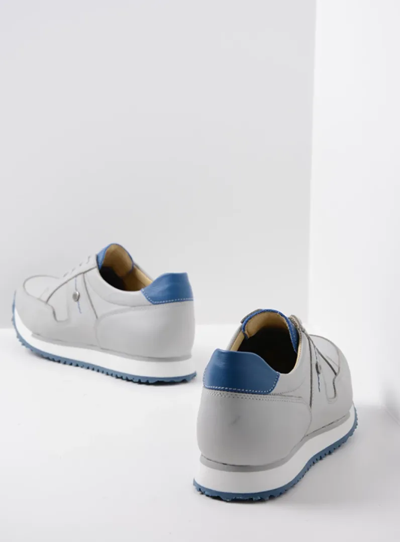 DAMES Wolky Lage Veterschoenen|Wandelschoenen<e-Walk - lichtgrijs/atlantisch blauw leer