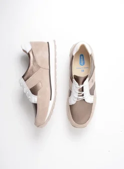 DAMES Wolky Lage Veterschoenen|Wandelschoenen<e-Walk - safari/brons leer