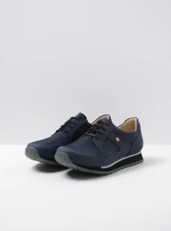 DAMES Wolky Lage Veterschoenen|Wandelschoenen<e-Walk - winterblauw stretch nubuck