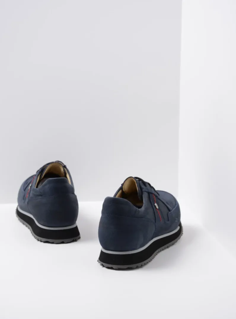 DAMES Wolky Lage Veterschoenen|Wandelschoenen<e-Walk - winterblauw stretch nubuck