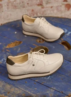 DAMES Wolky Lage Veterschoenen|Wandelschoenen<e-Walk - wit combi leer