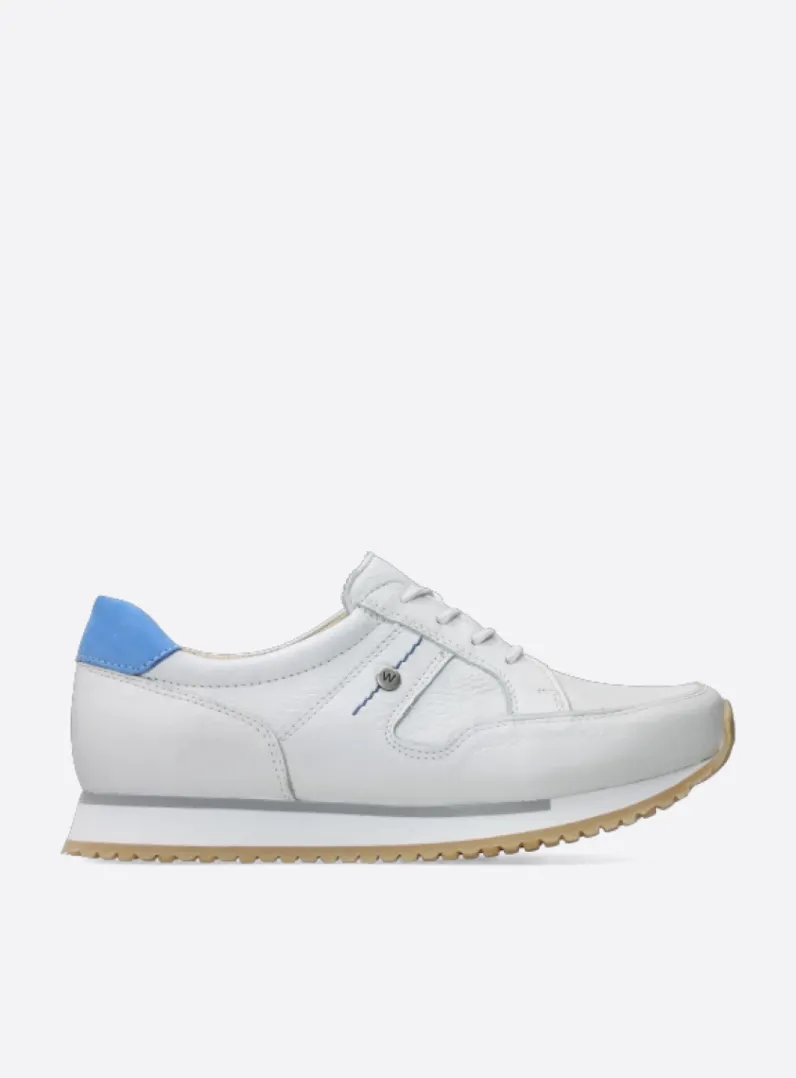 DAMES Wolky Lage Veterschoenen|Wandelschoenen<e-Walk - wit/blauw leer