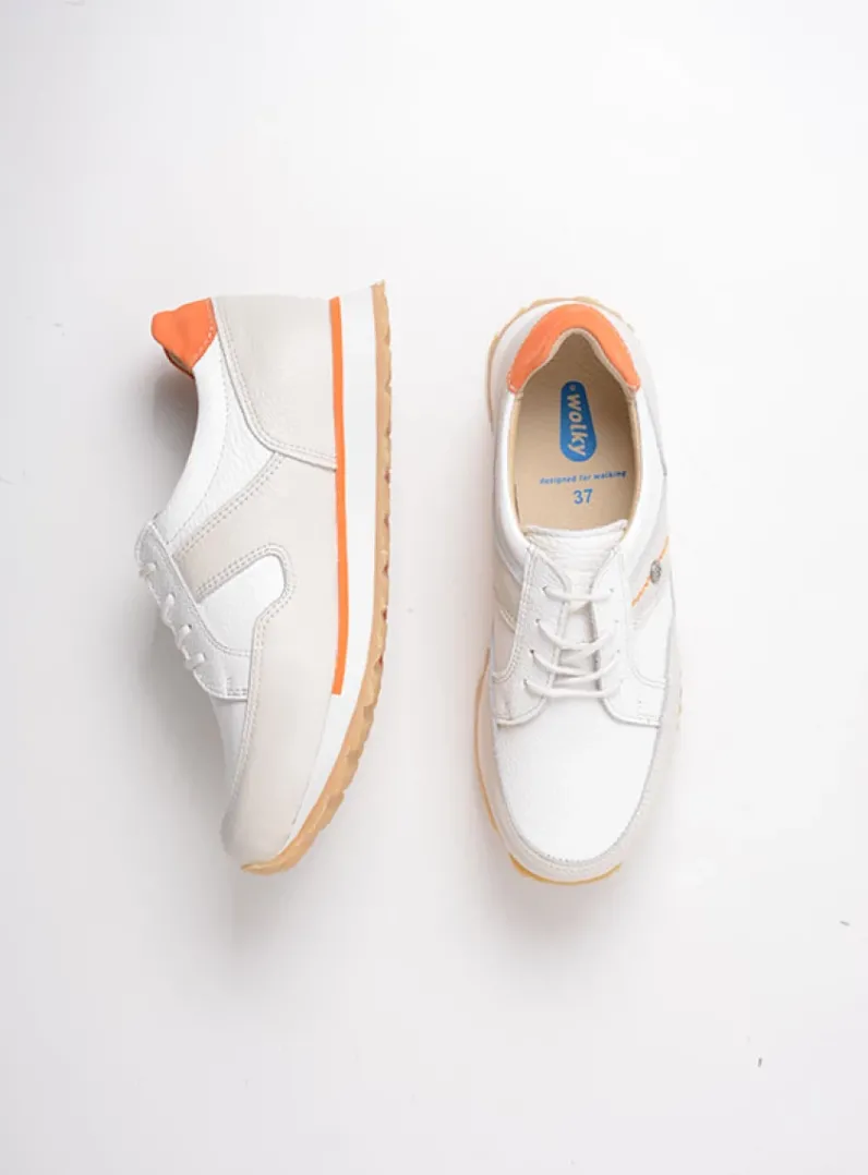 DAMES Wolky Lage Veterschoenen|Wandelschoenen<e-Walk - wit/gebroken wit leer