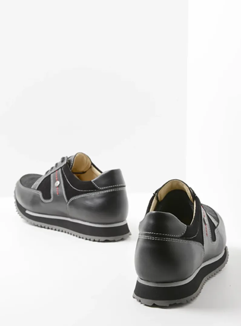 DAMES Wolky Lage Veterschoenen|Wandelschoenen<e-Walk - zwart combi stretch leer