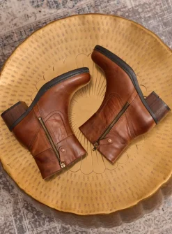 DAMES Wolky Halfhoge Laarzen|Enkellaarsjes<Fairview XW - cognac leer