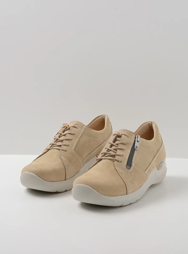 DAMES Wolky Lage Veterschoenen|Wandelschoenen<Feltwell - beige nubuck