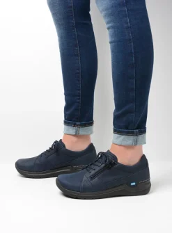DAMES Wolky Lage Veterschoenen|Wandelschoenen<Feltwell - blauw nubuck