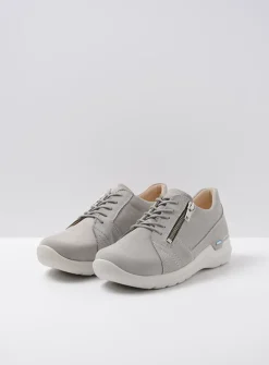 DAMES Wolky Lage Veterschoenen|Wandelschoenen<Feltwell - lichtgrijs nubuck