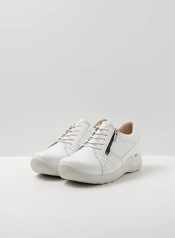 DAMES Wolky Lage Veterschoenen|Wandelschoenen<Feltwell - wit leer