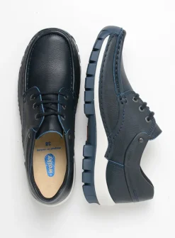 DAMES Wolky Lage Veterschoenen|Herfst/Winter<Fly - blauw leer