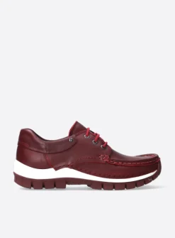 DAMES Wolky Lage Veterschoenen|Herfst/Winter<Fly - donkerrood leer