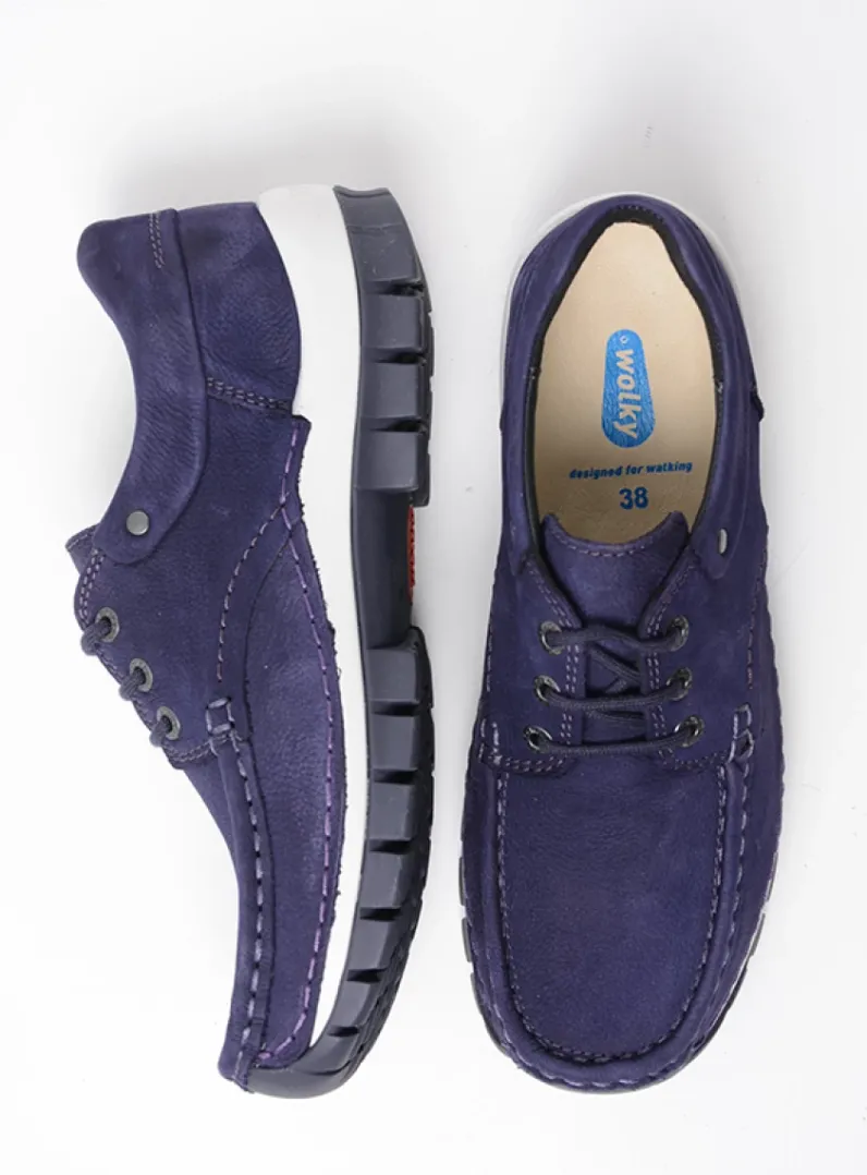 DAMES Wolky Lage Veterschoenen|Herfst/Winter<Fly - paars nubuck