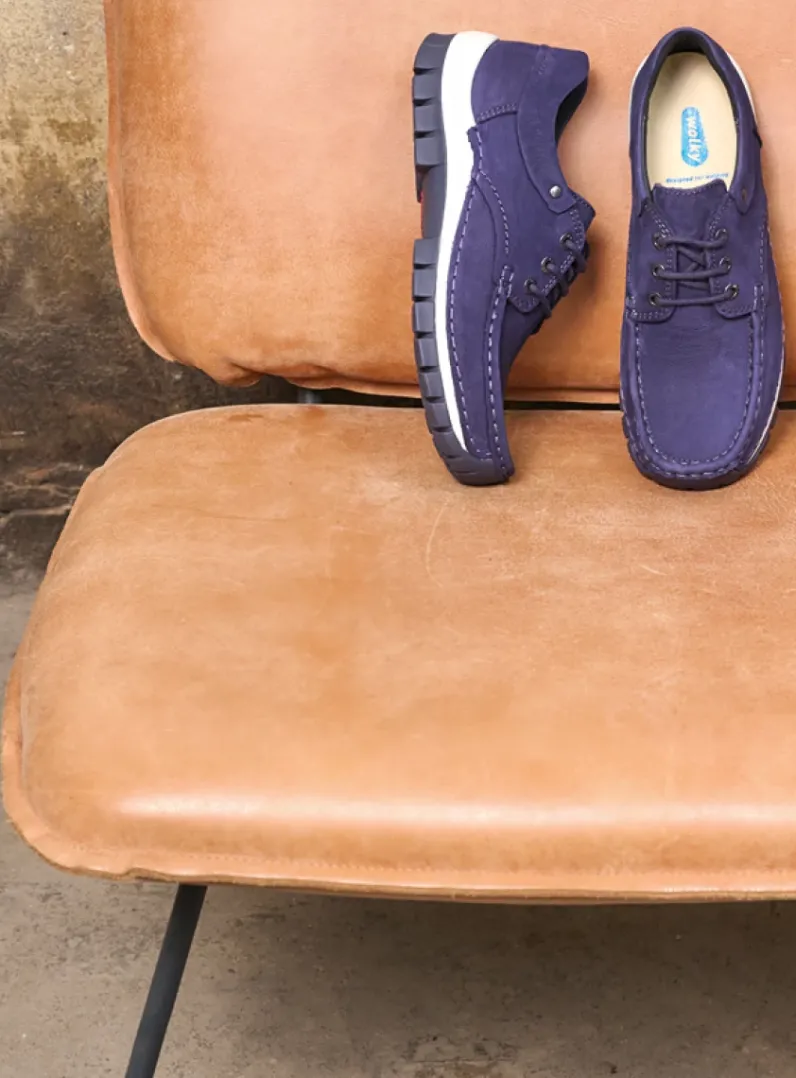 DAMES Wolky Lage Veterschoenen|Herfst/Winter<Fly - paars nubuck