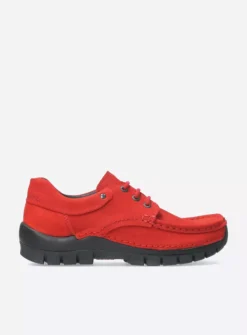 DAMES Wolky Lage Veterschoenen|Herfst/Winter<Fly - rood nubuck
