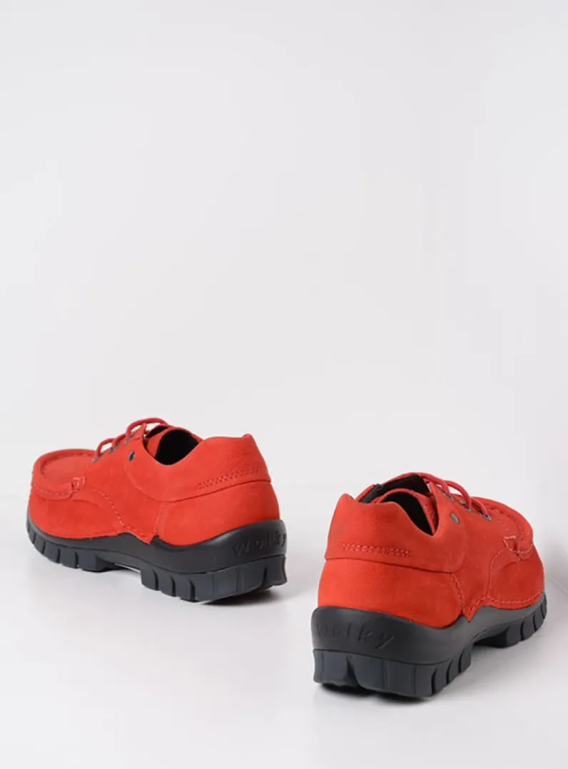DAMES Wolky Lage Veterschoenen|Herfst/Winter<Fly - rood nubuck
