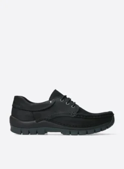 Heren Wolky Veterschoenen Heren|Comfortschoenen Heren<Fly men - zwart nubuck