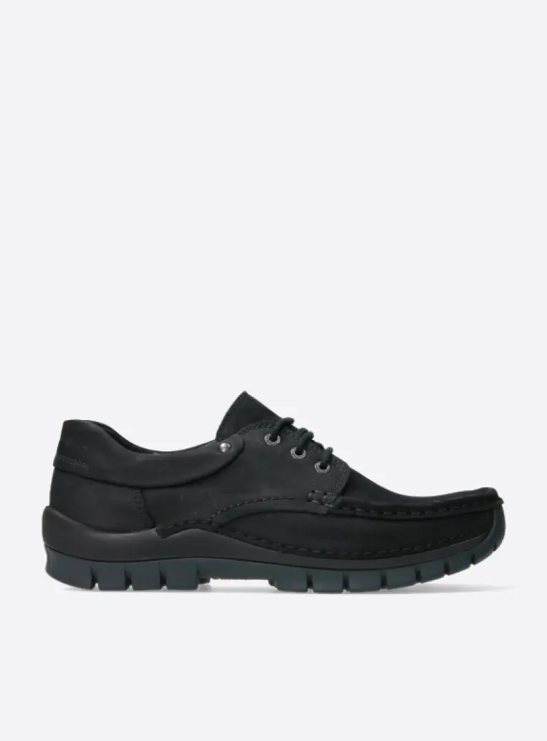 Heren Wolky Veterschoenen Heren|Comfortschoenen Heren<Fly men - zwart nubuck