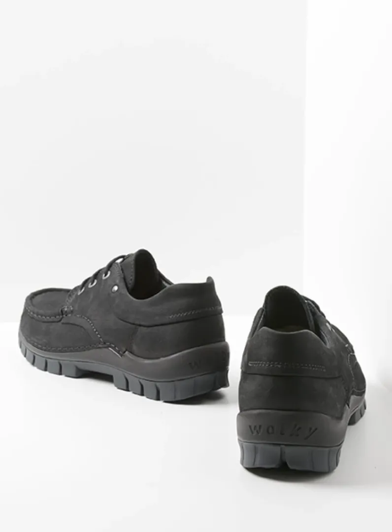 Heren Wolky Veterschoenen Heren|Comfortschoenen Heren<Fly men - zwart nubuck