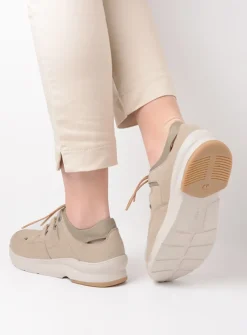 DAMES Wolky Lage Veterschoenen|Wandelschoenen<Galena - beige nubuck