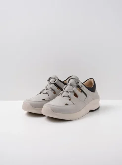 DAMES Wolky Lage Veterschoenen|Wandelschoenen<Galena - lichtgrijs nubuck