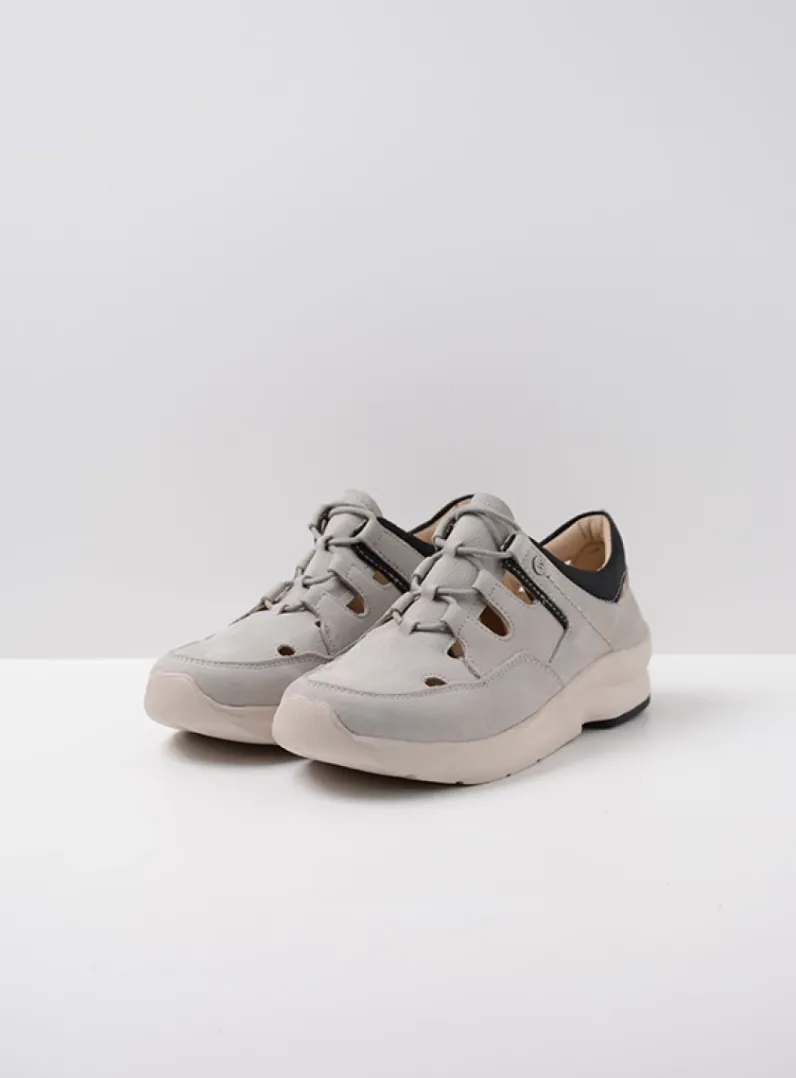DAMES Wolky Lage Veterschoenen|Wandelschoenen<Galena - lichtgrijs nubuck