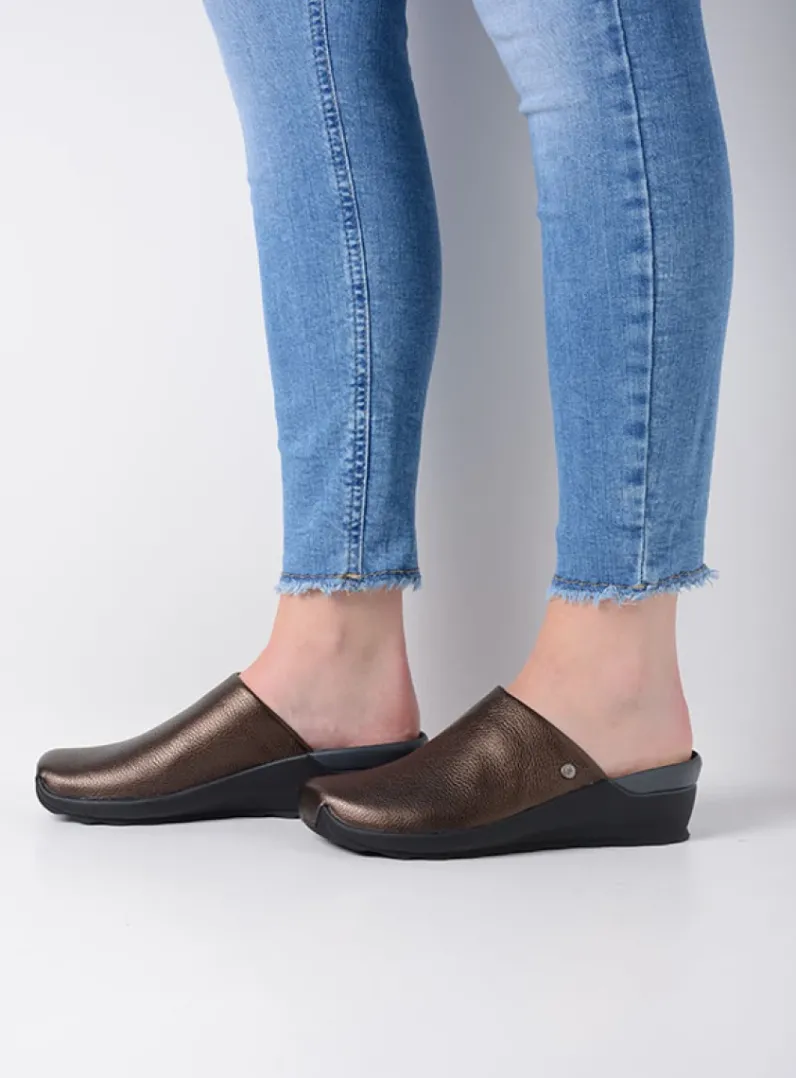 DAMES Wolky Slippers|Klompen<Go - brons leer