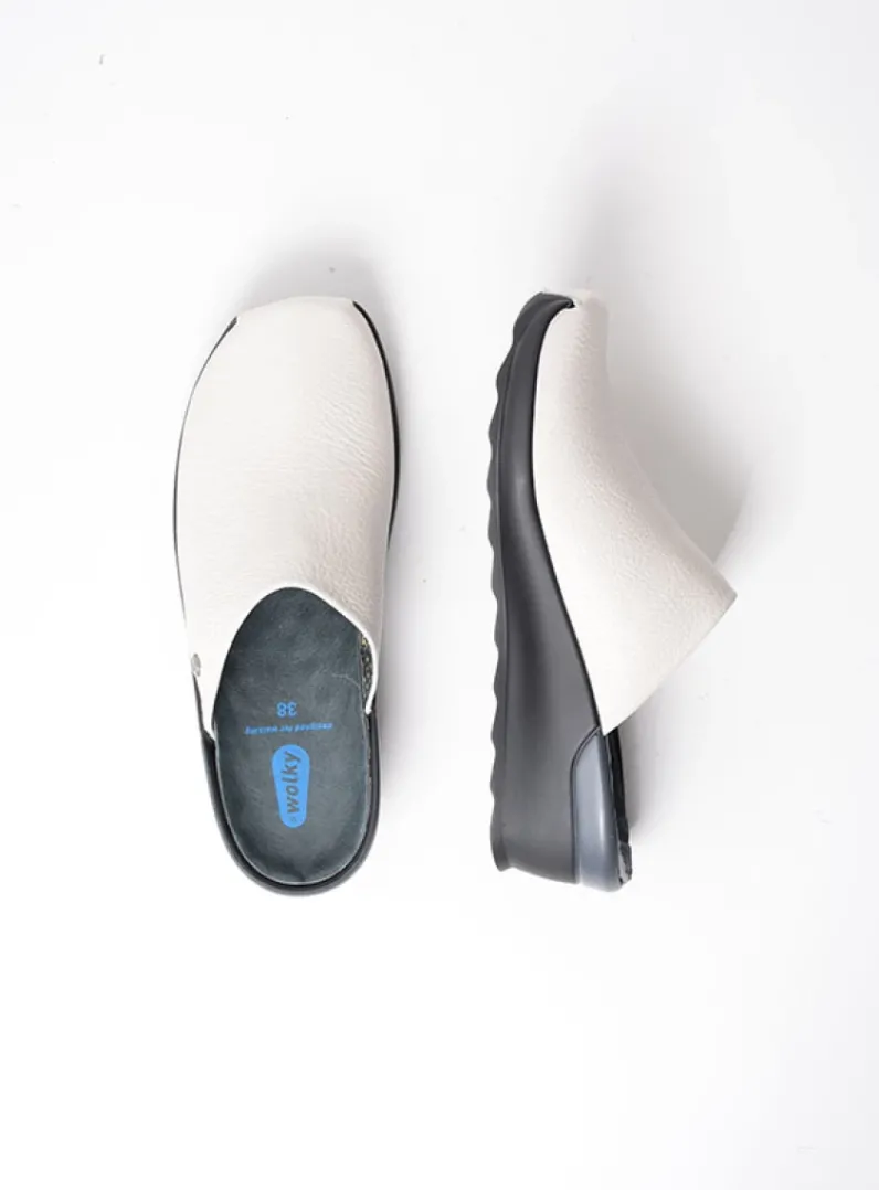 DAMES Wolky Slippers|Klompen<Go - creme wit leer