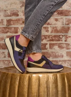 DAMES Wolky Lage Veterschoenen|Sneakers<Hammer - paars combi leer