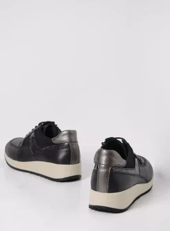 DAMES Wolky Lage Veterschoenen|Sneakers<Hammer - zwart combi leer