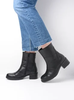 DAMES Wolky Halfhoge Laarzen|Herfst/Winter<Hinton - zwart leer