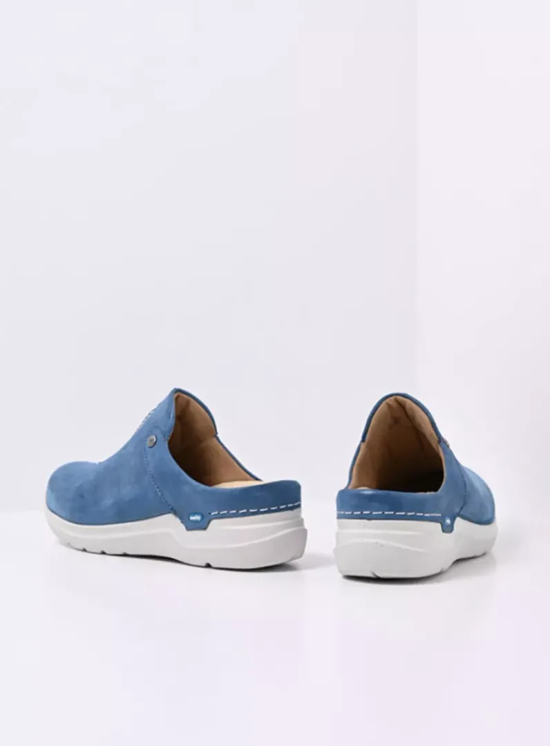 DAMES Wolky Slippers|Klompen<Holland DB - blauw effectleer