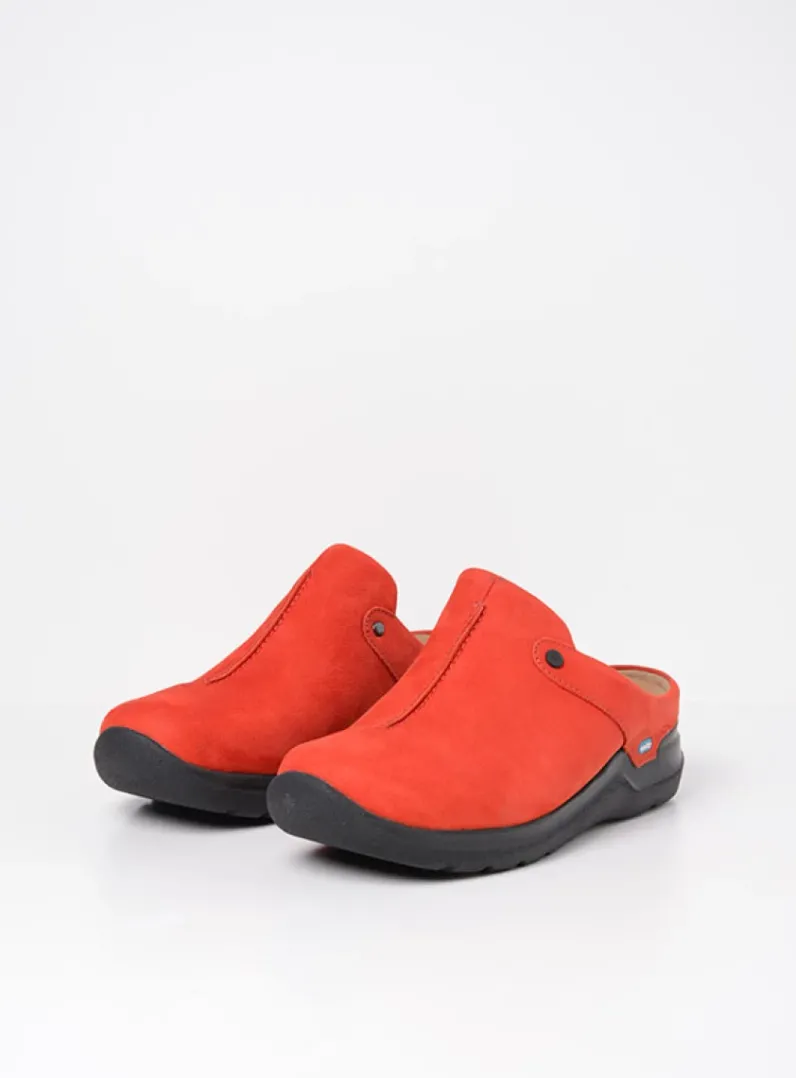 DAMES Wolky Slippers|Klompen<Holland DB - donkerrood nubuck