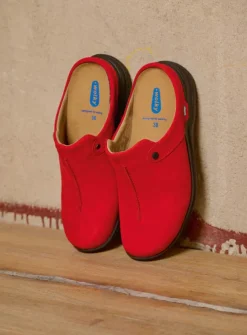 DAMES Wolky Slippers|Klompen<Holland DB - donkerrood nubuck