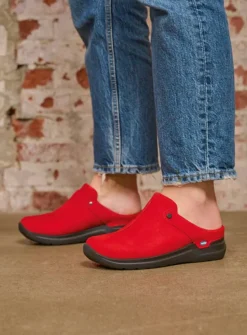 DAMES Wolky Slippers|Klompen<Holland DB - donkerrood nubuck