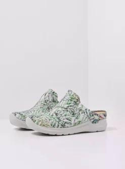 DAMES Wolky Slippers|Klompen<Holland DB - gebroken wit/groen nubuck