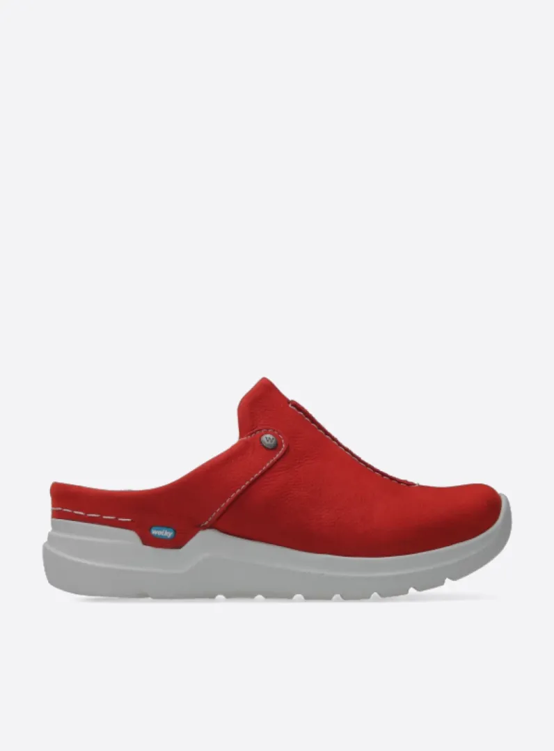 DAMES Wolky Slippers|Klompen<Holland DB - rood nubuck