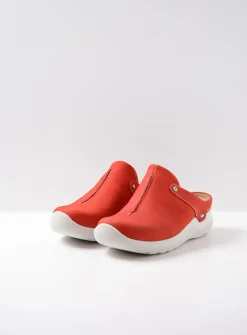 DAMES Wolky Slippers|Klompen<Holland DB - rood nubuck