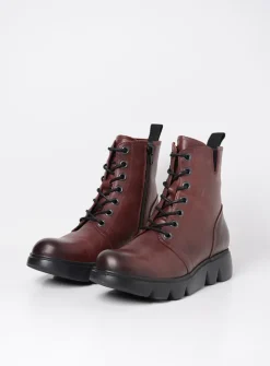 DAMES Wolky Hoge Veterschoenen|Veterlaarzen<Hope XW - bordeauxrood leer
