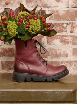 DAMES Wolky Hoge Veterschoenen|Veterlaarzen<Hope XW - bordeauxrood leer